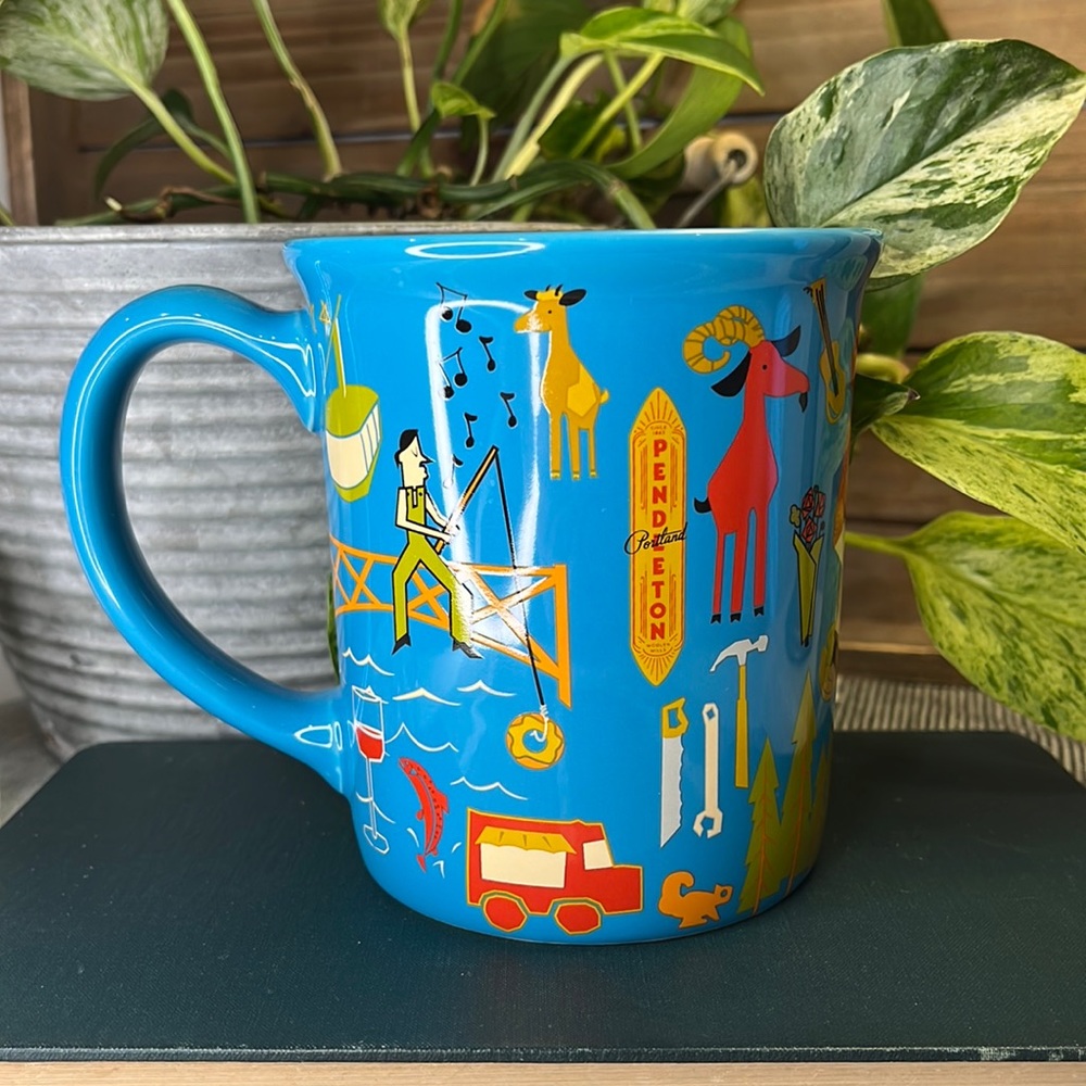 Extra Large Pendleton Portlandia Oregon Ceramic Coffee Mug